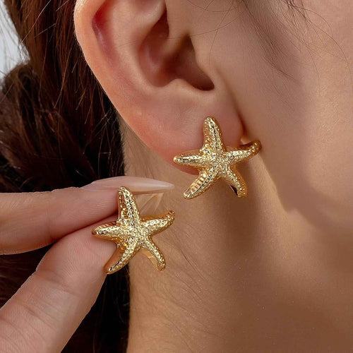 Simple Starfish Gold and Silver Earrings