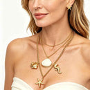 Summer Beach Double-layer Starfish Seahorse Necklace Earrings Set