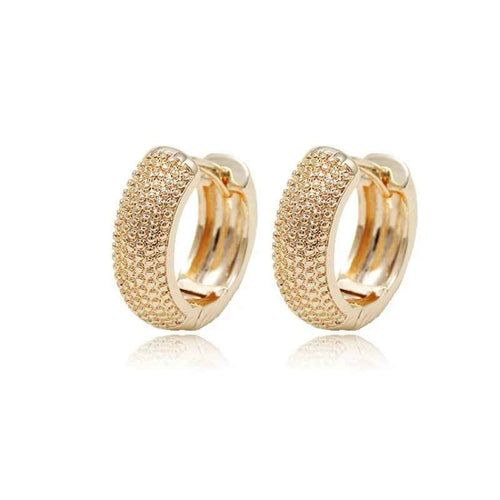 Trendy Gold Color Prevent Allergy Mini Hoop Earrings