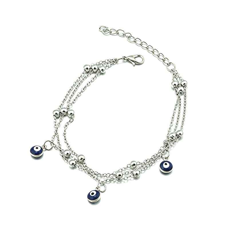 Turkish Beads Evil Eyes Tassel Anklets