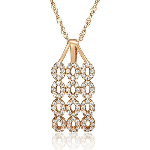 Unique Rose Gold Color Square Wide Pendant Necklace for Women